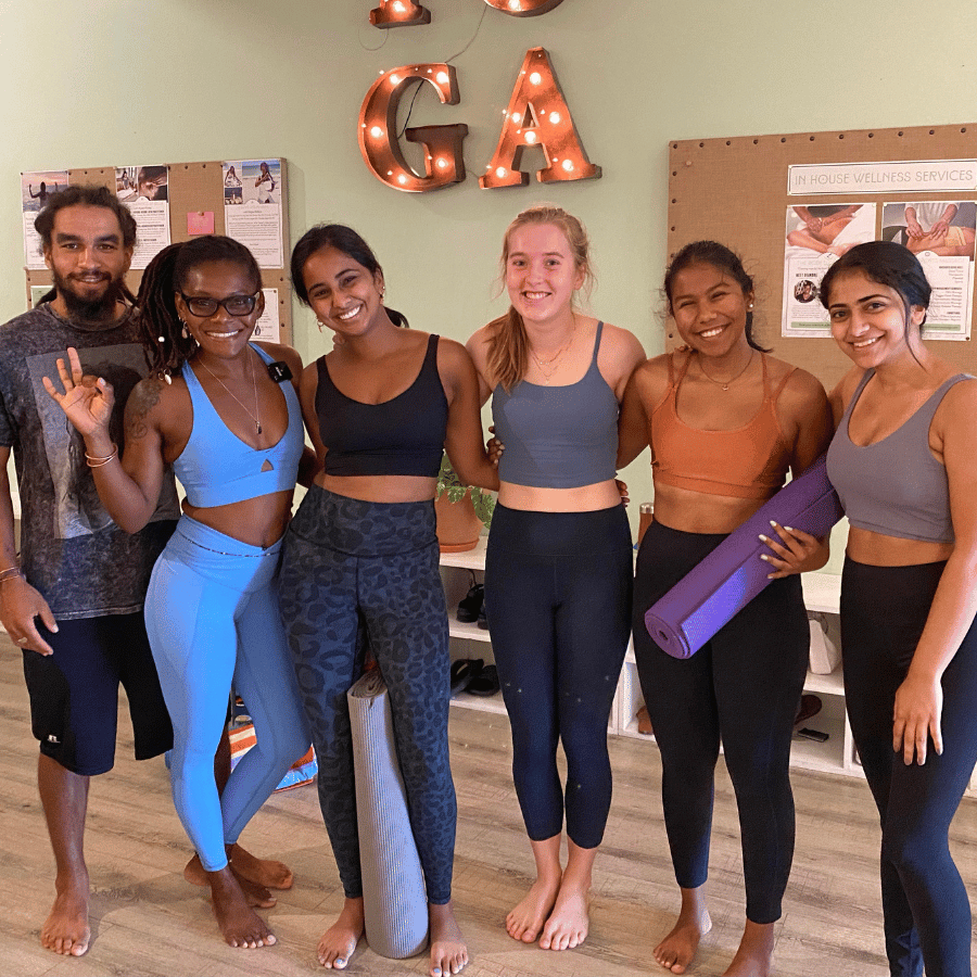 yoga class students